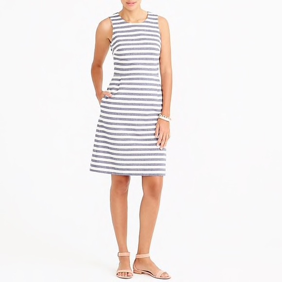 J. Crew Dresses & Skirts - J. Crew striped pleated shift dress